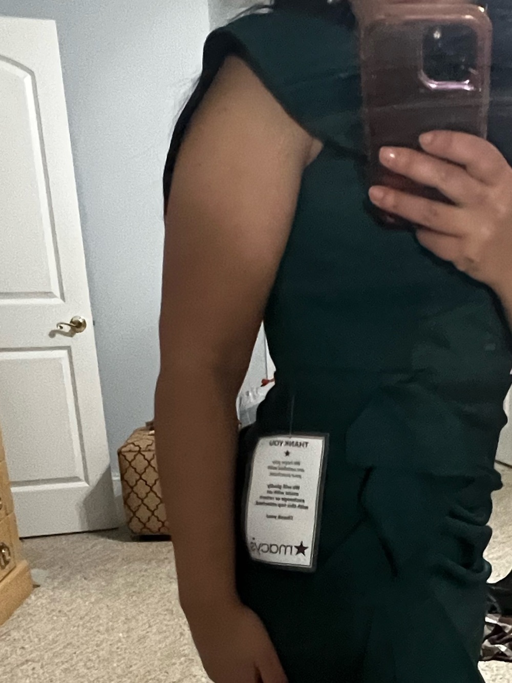 Xscape Off-Shoulder Teal Evening Gown 8p - Picture 3 of 4